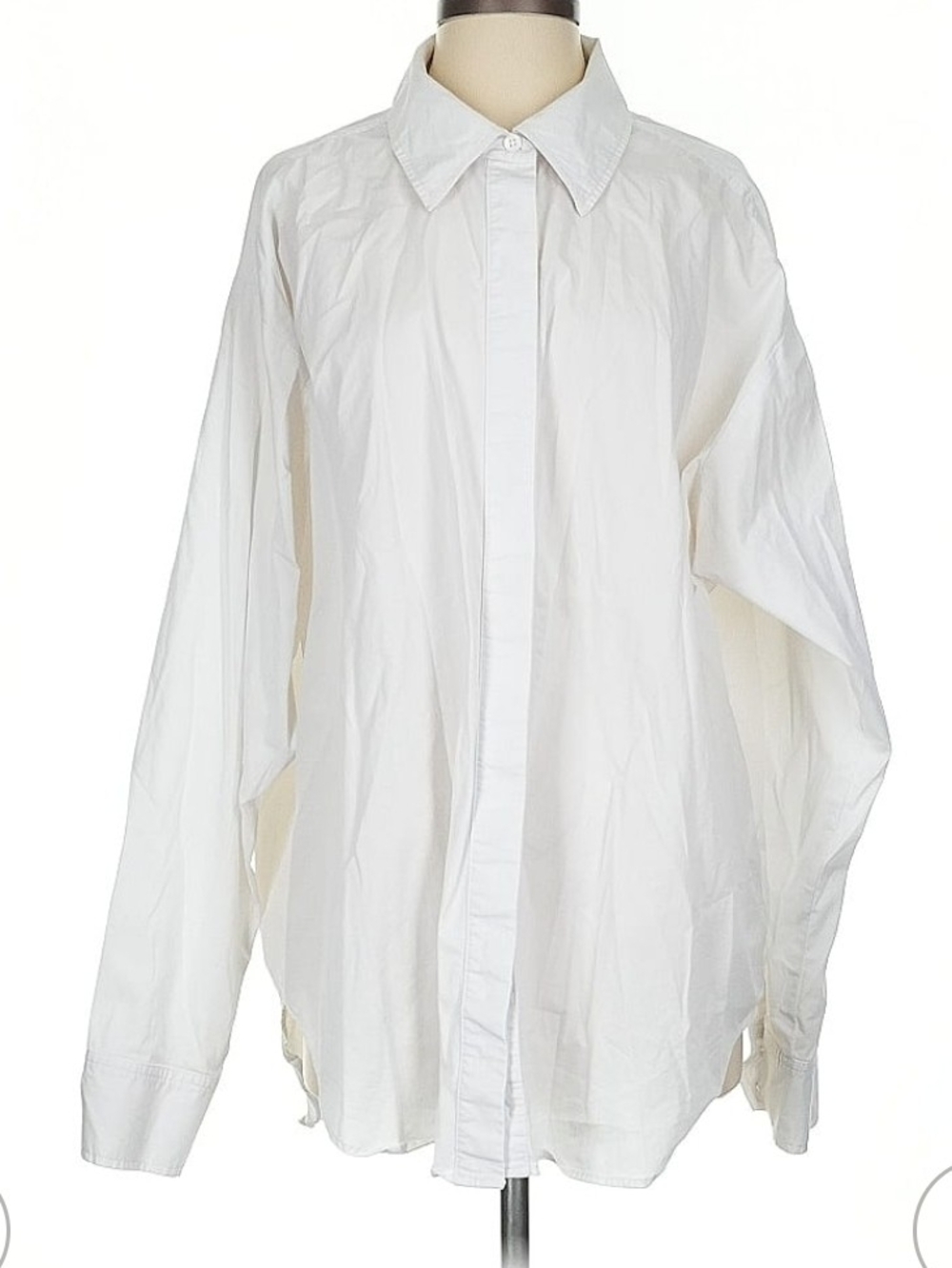 Good American White Oversized Button-Up Shirt